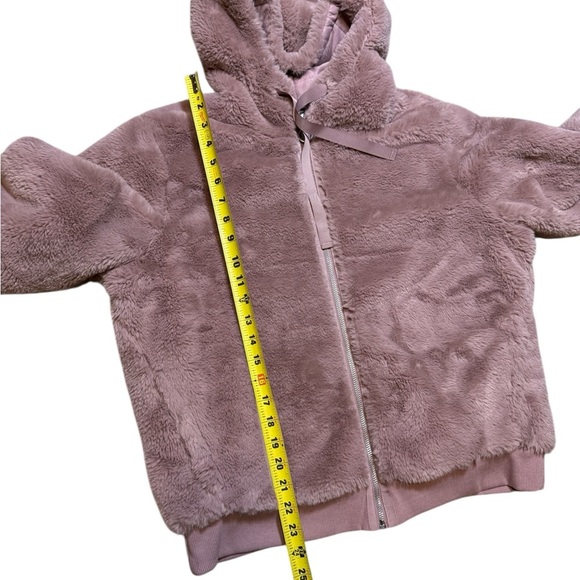 Athleta Ritual Jacket Women’s M Mauve Hooded Faux Fur Full Zip Winter Coat - Picture 6 of 11